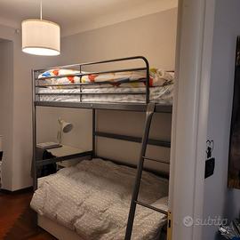 Letto a soppalco IKEA in metallo materasso incluso