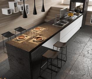 Cucina Lineare Moderna ● Con maniglia Gola 300cm