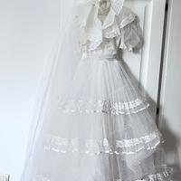 Abito  da Sposa anni 80 completo di ampio tulle