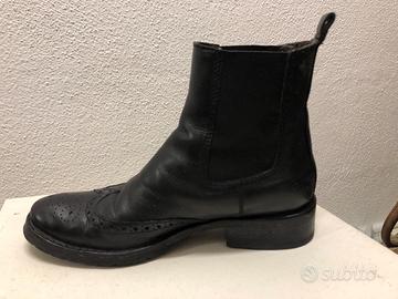 Polacchino nero in pelle