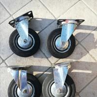 Ruota ruote rotelle Ø 125 gomma staffa acciaio