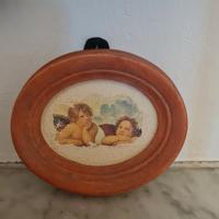 quadretto in legno con angeli in decoupage