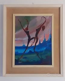 Quadro ad olio di Giorgio Vicari anno 1974
