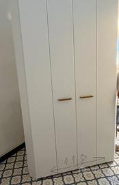Armadio angolare legno bianco