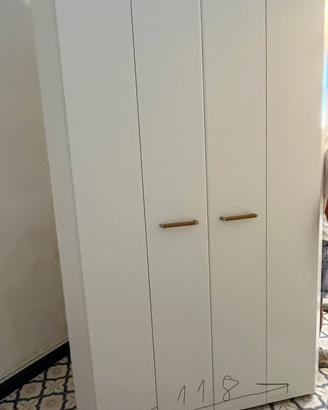 Armadio angolare legno bianco