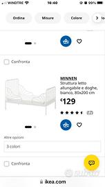 Letto singolo allungabile e materasso Ikea