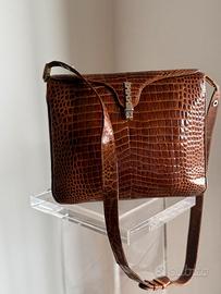 Borsa vintage G. Borri Milano in vero coccodrillo