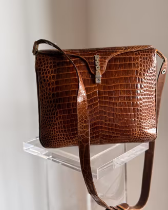 Borsa vintage G. Borri Milano in vero coccodrillo