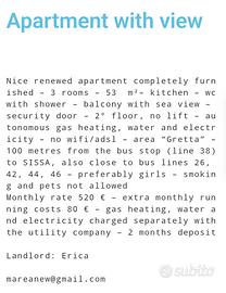 Appartamento con vista mare