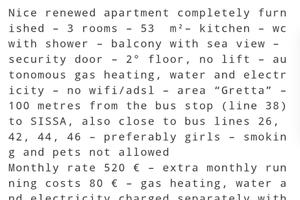 Appartamento con vista mare