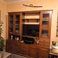 Parete living attrezzata mogano