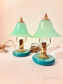Lampade vintage in vetro verde anni '90