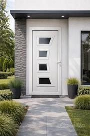 Portoncino d'ingresso bianco M1 in PVC L90x H210,