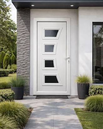 Portoncino d'ingresso bianco M1 in PVC L90x H210,