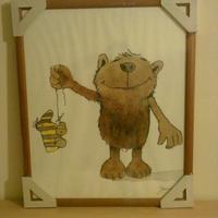 Quadro per cameretta con cornice in legno