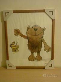 Quadro per cameretta con cornice in legno