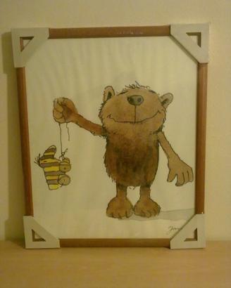 Quadro per cameretta con cornice in legno