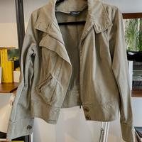 Giacca denim verde militare