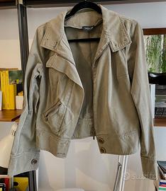 Giacca denim verde militare