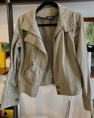 Giacca denim verde militare