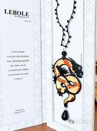 Lebole collana drago con tessuto kimono