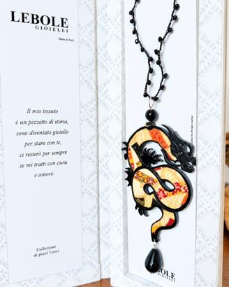 Lebole collana drago con tessuto kimono