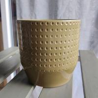 Vaso/portavaso in ceramica verde oliva