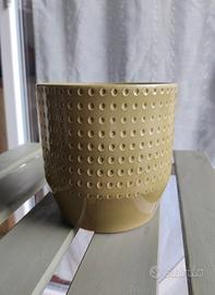 Vaso/portavaso in ceramica verde oliva