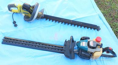 Tagliasiepi Makita EC025G scoppio + Ryobi 650w el.