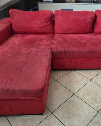 Divano letto con chaise longue contenitore