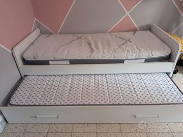 Letto singolo con sotto letto estraibile