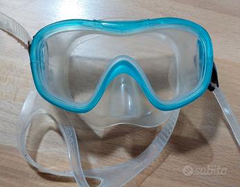 Maschera Sub Snorkeling Tribord Azzurra Silicone