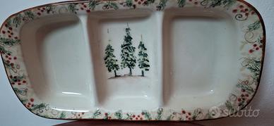 vassoio natalizio in ceramica