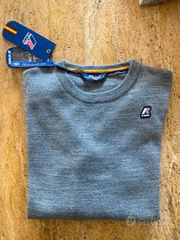 K-Way Maglia Girocollo Grigia Nuova con Etichette