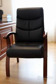 N. 2 Sedia da conferenza in pelle Nero