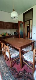 Tavolo in legno massiccio 160x80 con 6 sedie