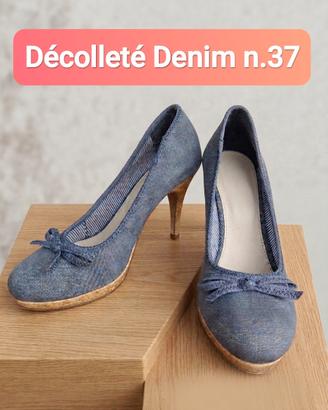 décolleté denim plateau n. 37