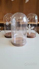 Campana di vetro e legno cloche decorativa