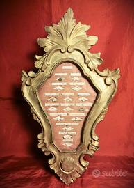 RELIQUIARIO A TECA CON 15 RELIQUIE -1700 sec.XVIII