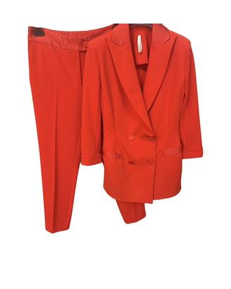 Completo giacca e pantalone rosso corallo
