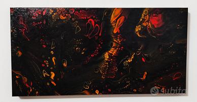 Quadro Fluid Art con tela bordo spesso Opera unica