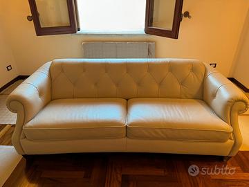 Divano avorio in pelle by Natuzzi 