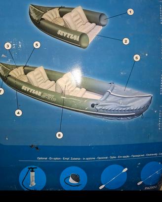 canoa Sevylor 3 posti con pompa, 2pagaie e giubbot