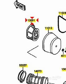 Supporto filtro aria Kawasaki KLR 650 130911473
