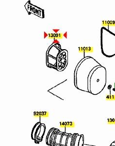 Supporto filtro aria Kawasaki KLR 650 130911473