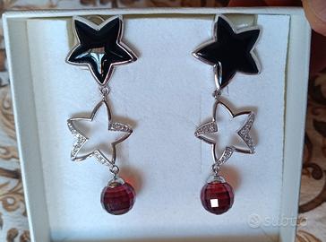 Orecchini Pendenti con Stelle e Cristallo (Nuovi)