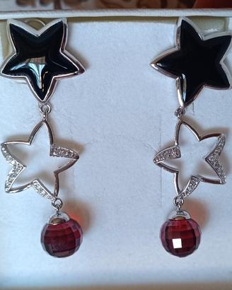 Orecchini Pendenti con Stelle e Cristallo (Nuovi)
