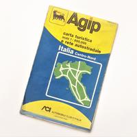 Cartina turistica autostradale Italiana Agip ACI