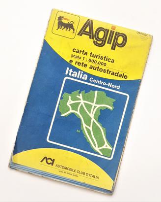 Cartina turistica autostradale Italiana Agip ACI