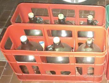 6 Damigiane/fiaschi da 5L e 2 portabottiglioni